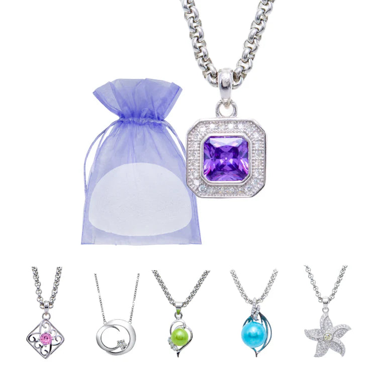 Sterling Silver Necklace Gem or Pearl Bomb