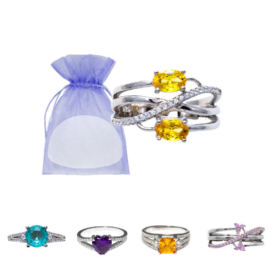 Sterling Silver Sized Gemstone Rings