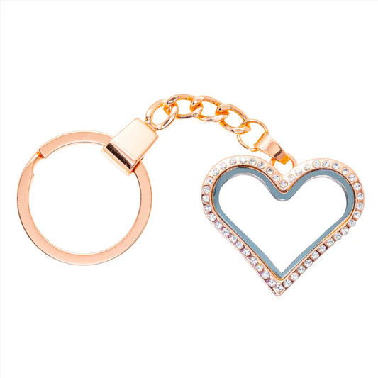 Rose Gold Heart Keychain