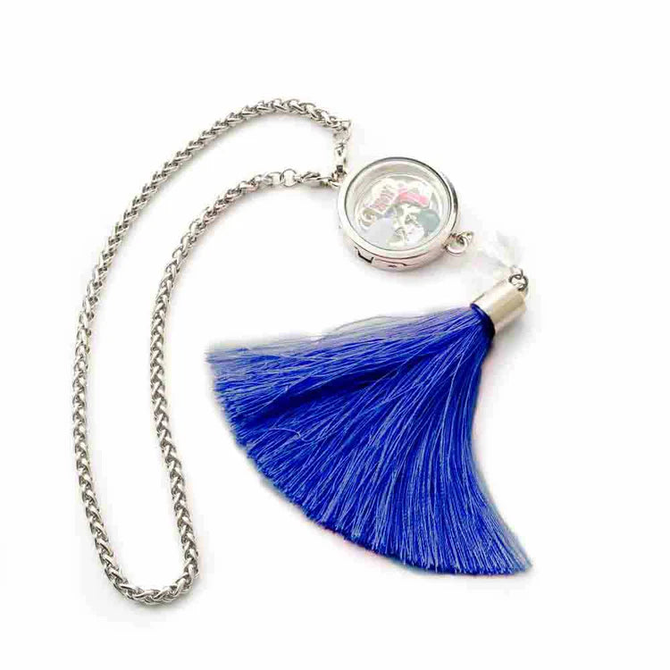 Navy Blue Car Tassel Locket